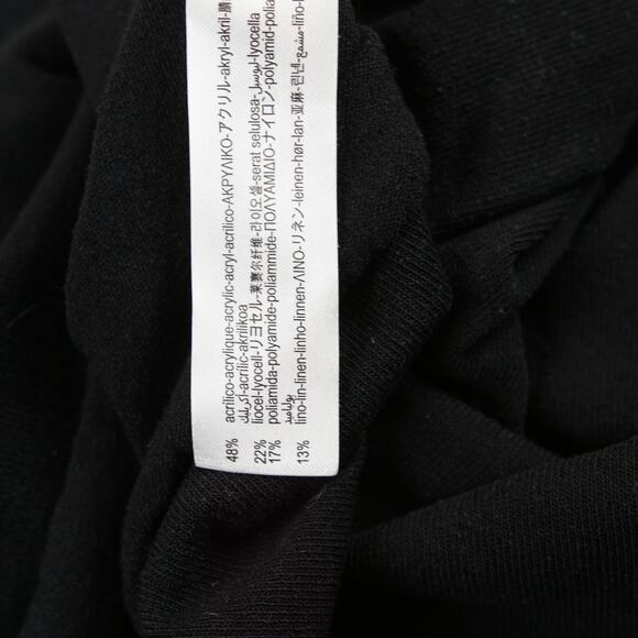 Zara Black Sash Waist Midi Linen Blend Knit Midi Dress Womens Sz M - Picture 10 of 11